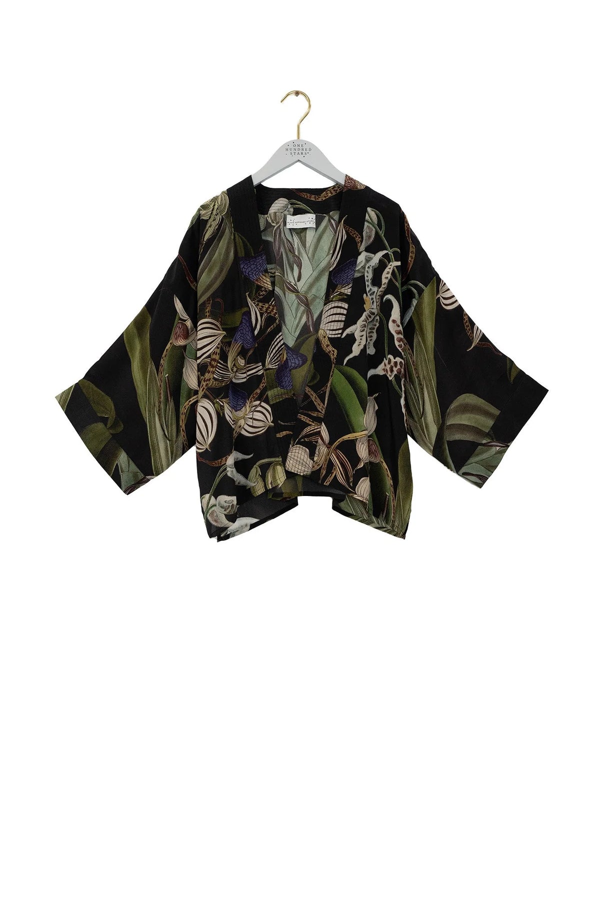 Kimono - Orchid Black Crepe