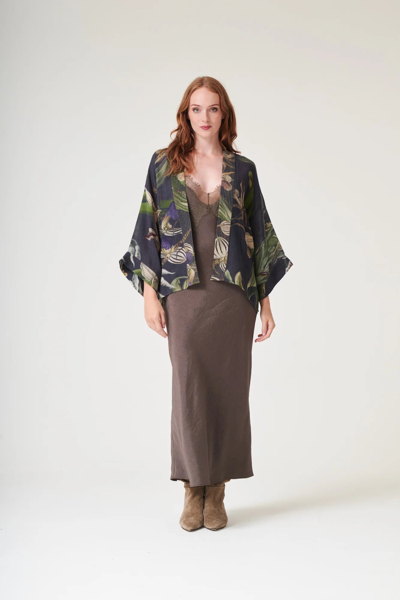 One Hundred Stars - Orchid Wool Kimono - Black