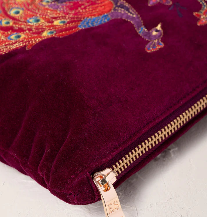 Peacock Floral Everyday Pouch - Ruby