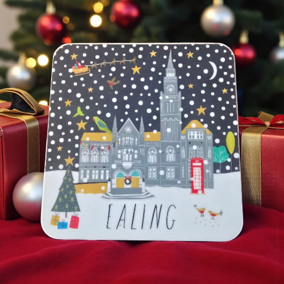 Ealing Christmas Coaster Set
