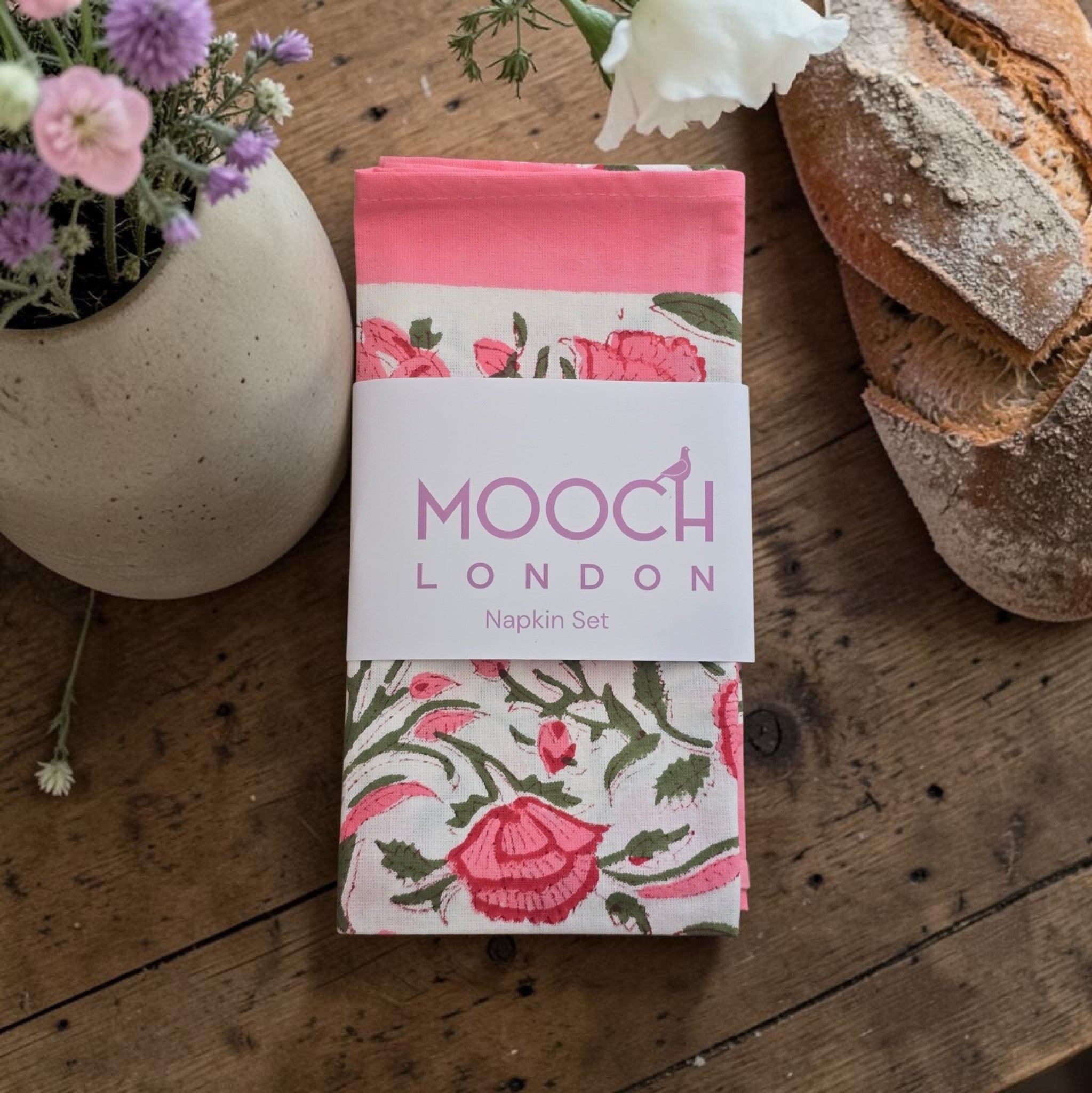 MOOCH London - Cotton Block Print Napkin Set of 2