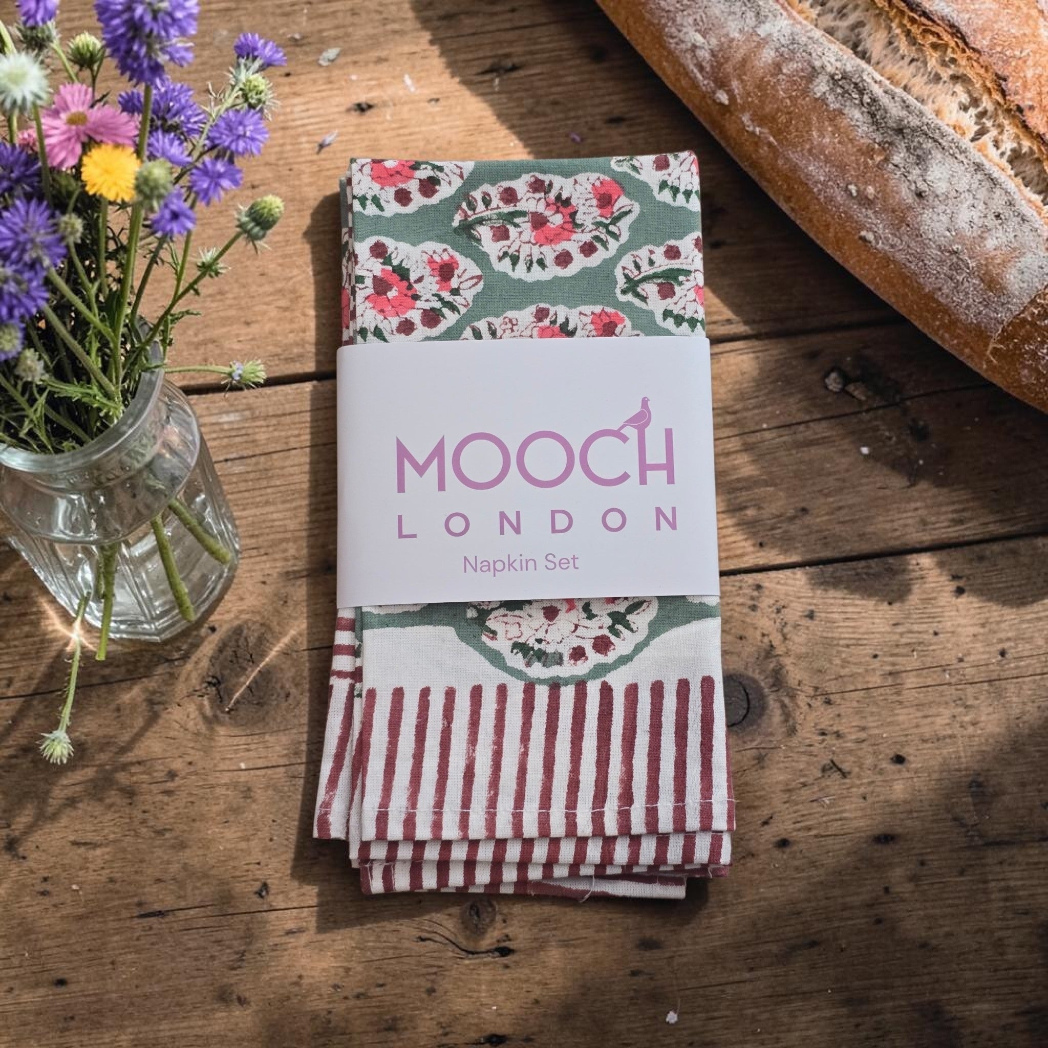 MOOCH London - Cotton Block Print Napkin Set of 2