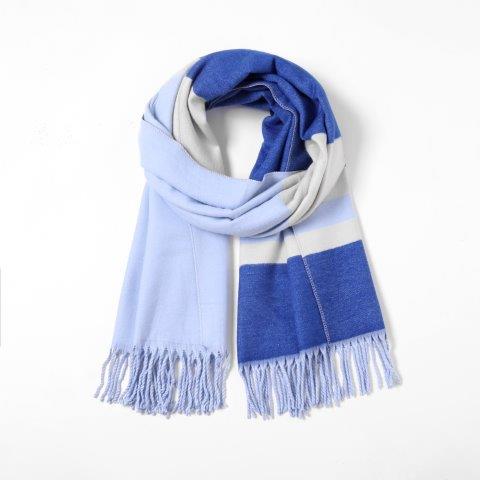 Reversible Stripe Scarf - Blue