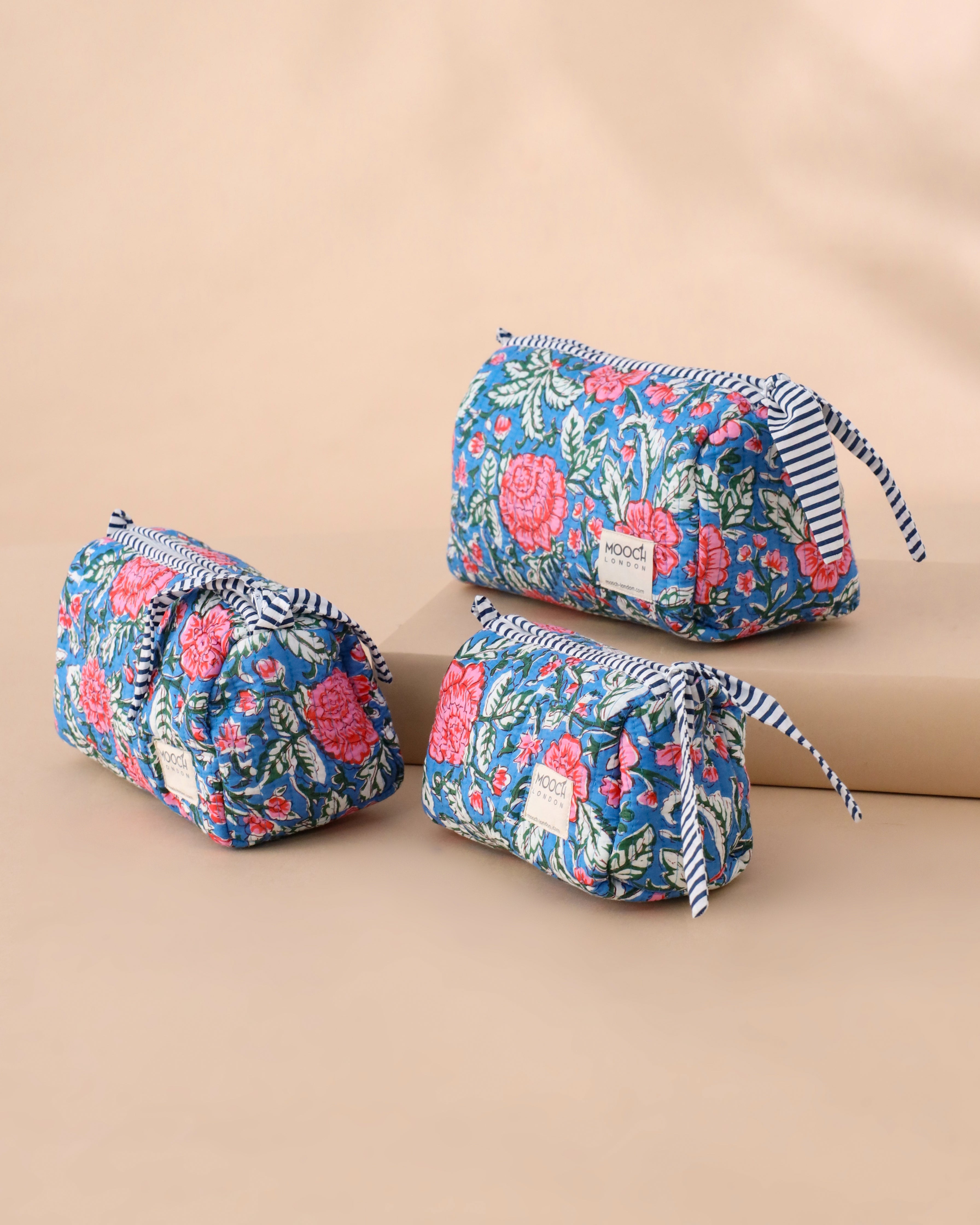 MOOCH London - Quilted Cotton Wash Bag - Small