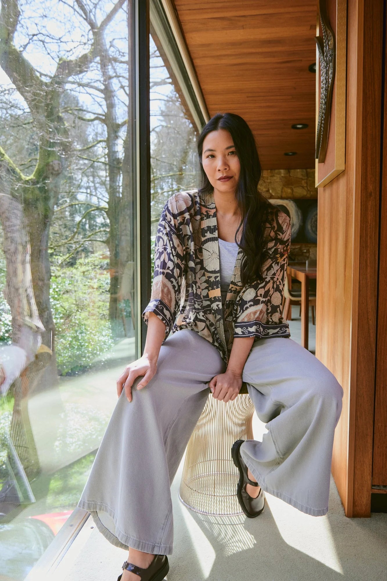 One Hundred Stars Kimono - Susani - Charcoal