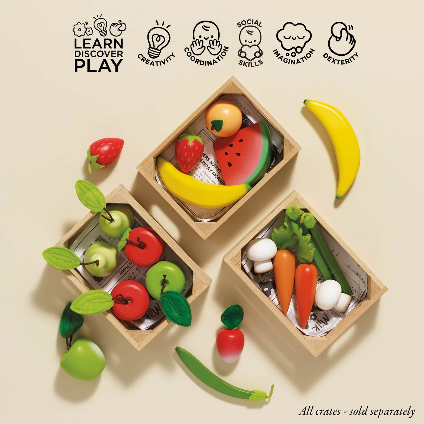 Le Toy Van - Harvest Vegetable Wooden Toy Crate