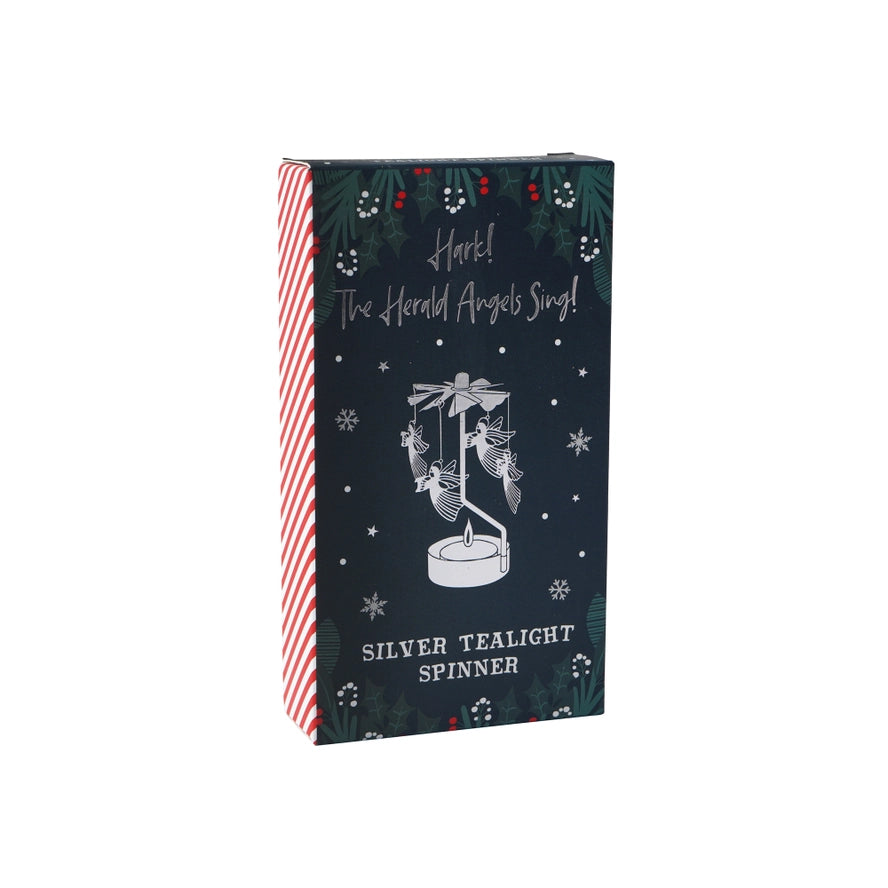 Silver Christmas Angel Tealight Spinner
