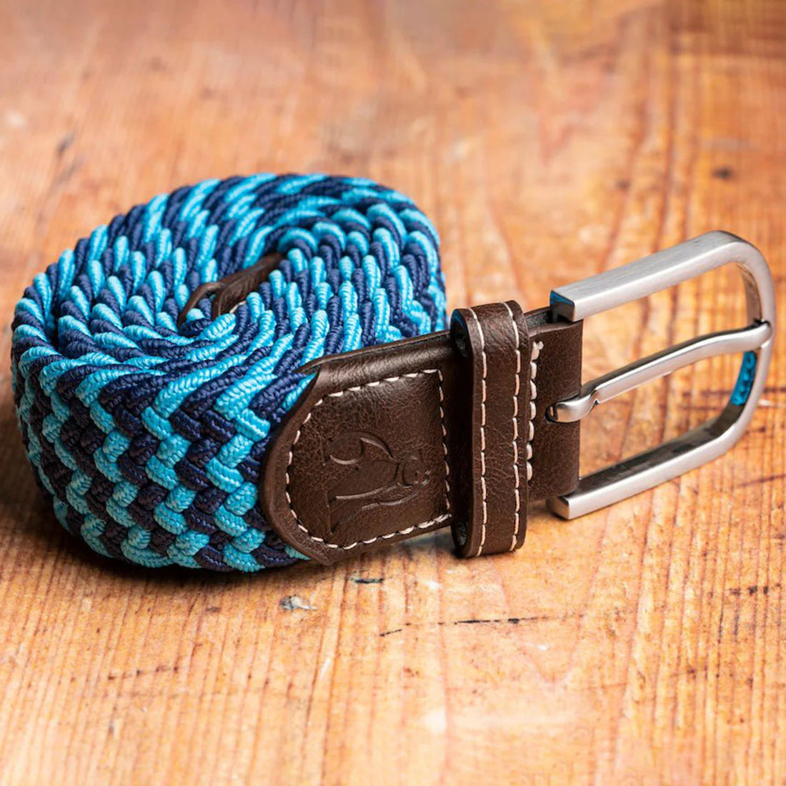 Swole Panda - Sky Blue Zigzag - Woven Belt - M