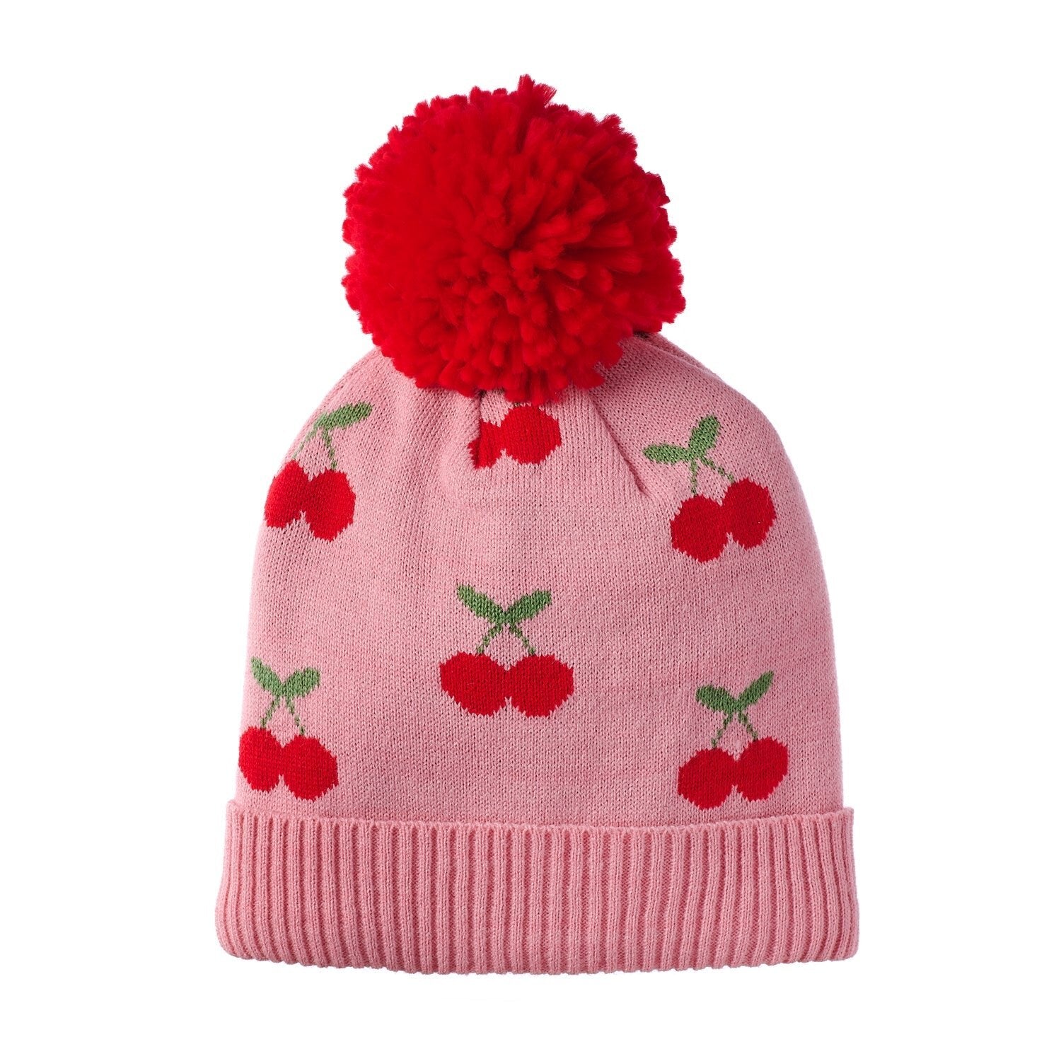 Cheerful Cherry Knitted Hat - 7-10 Years