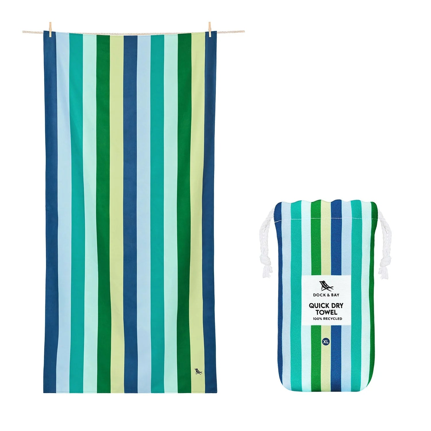 Dock & Bay - Beach Towel - Cool Lagoon - XL