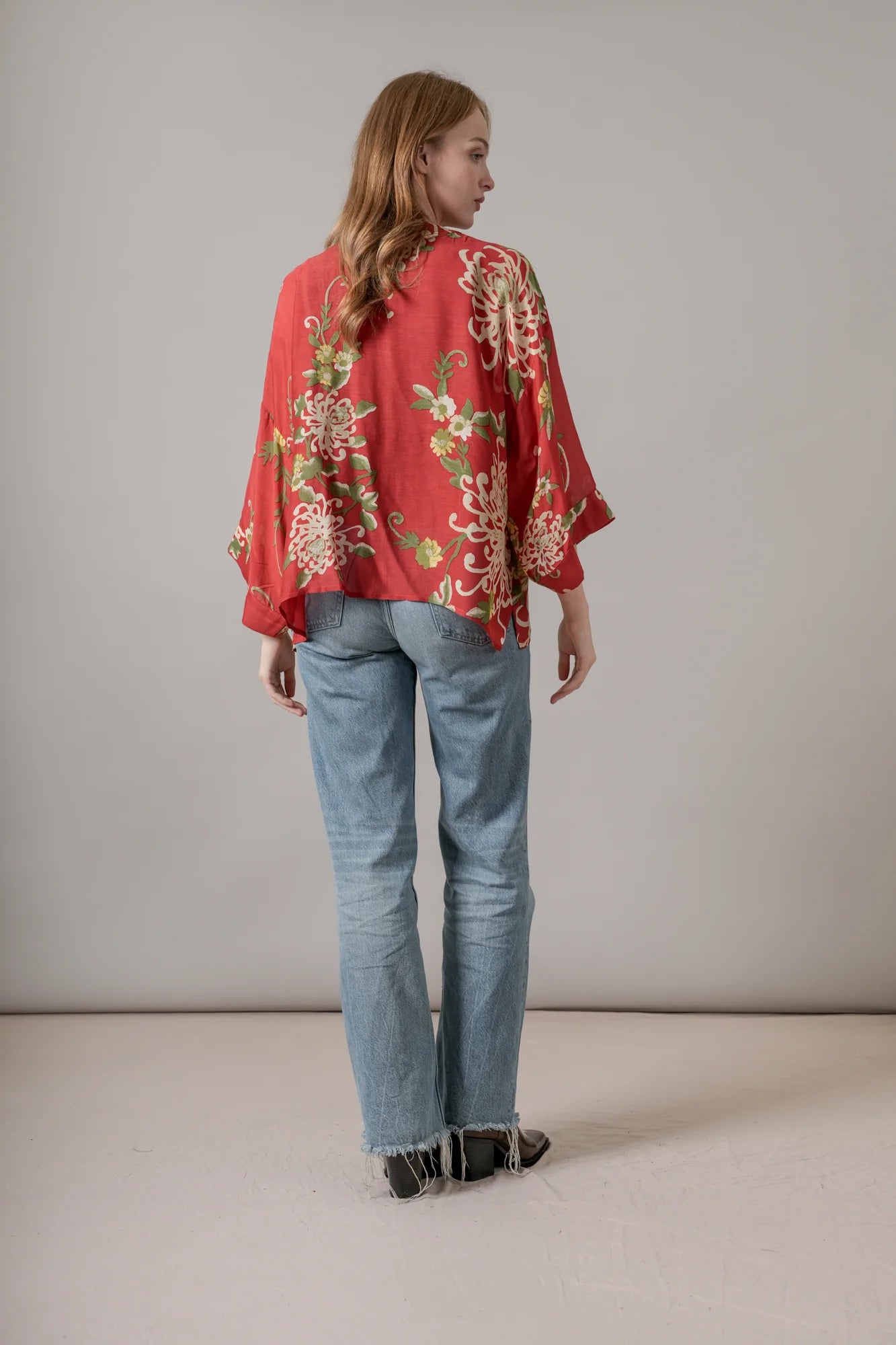 100 Stars Kimono -Chrysanthemum Red