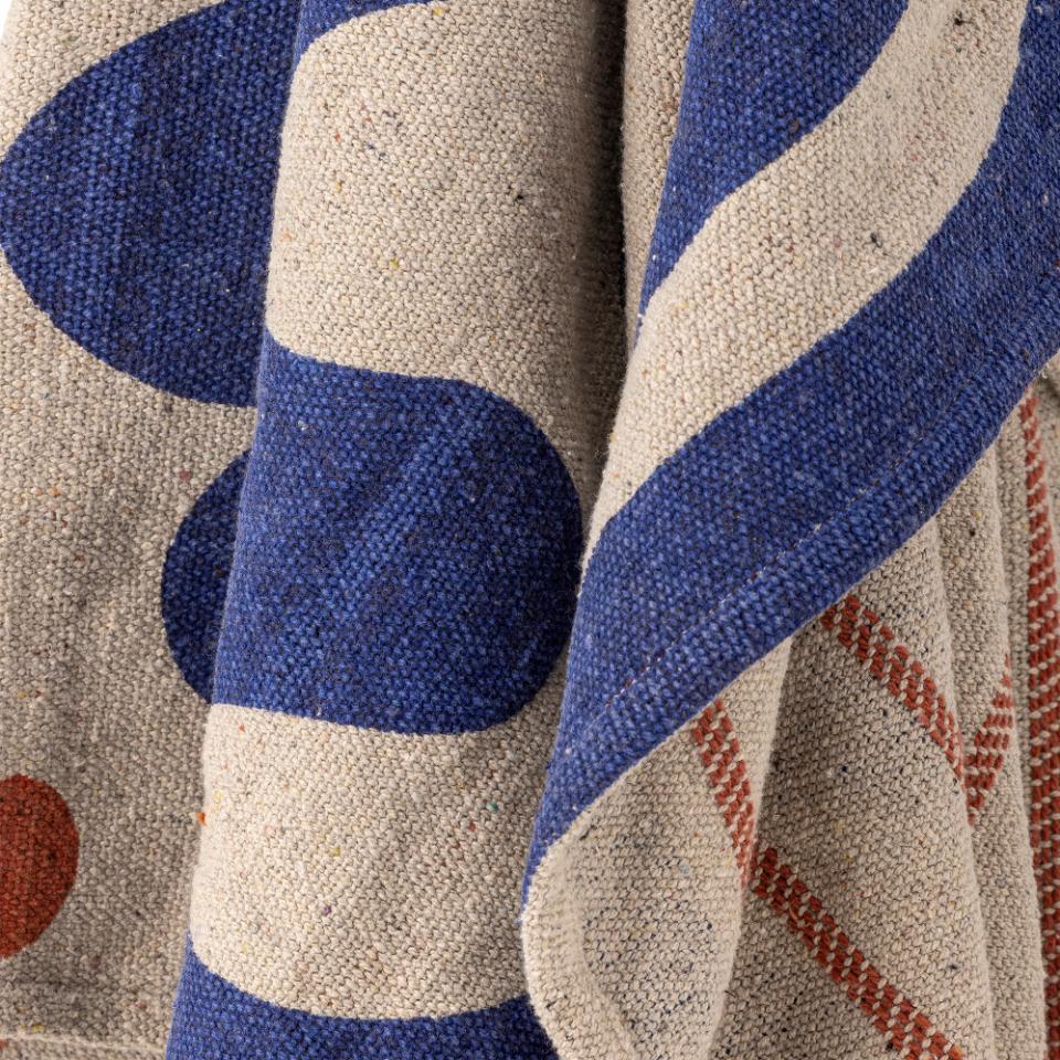 Eviaya Recycled Cotton Throw - Blue