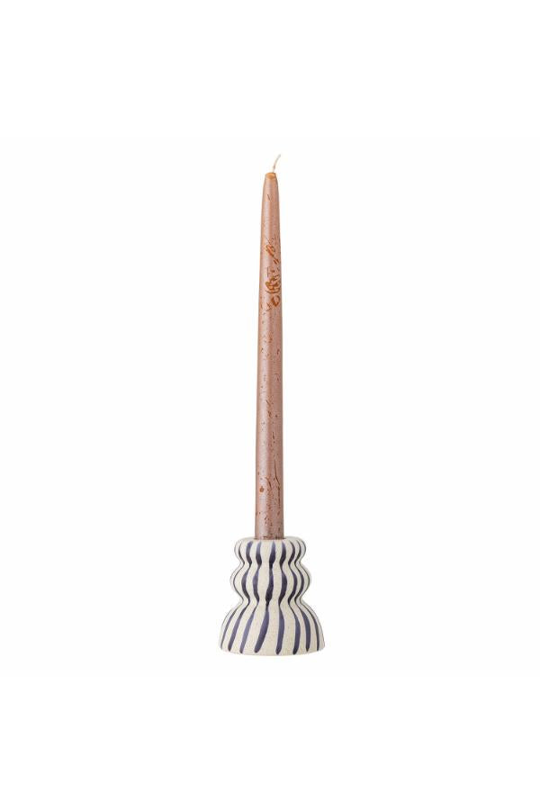 Gabin Candle Holder Blue Stoneware
