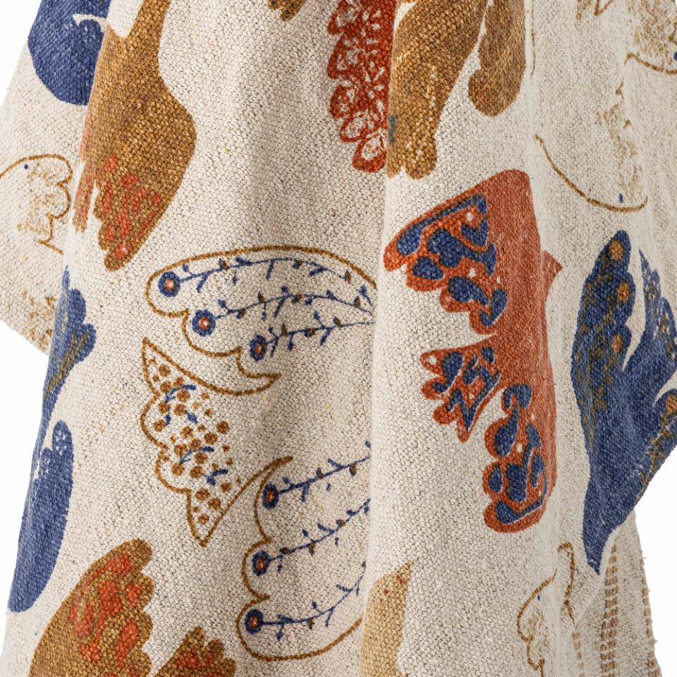 Birds Recycled Cotton Throw - Multi