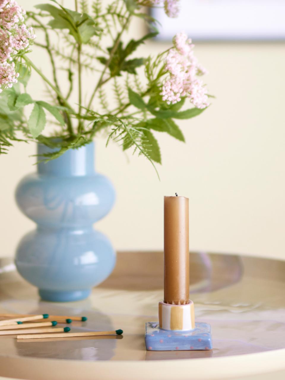 Tacana Candle Holder - Small - Blue/Yellow