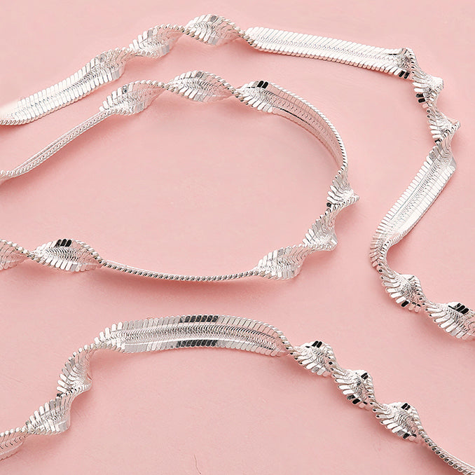 Sterling Herringbone Twist Bracelet