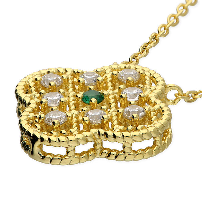 Quatrefoil Pendant Necklace - Gold