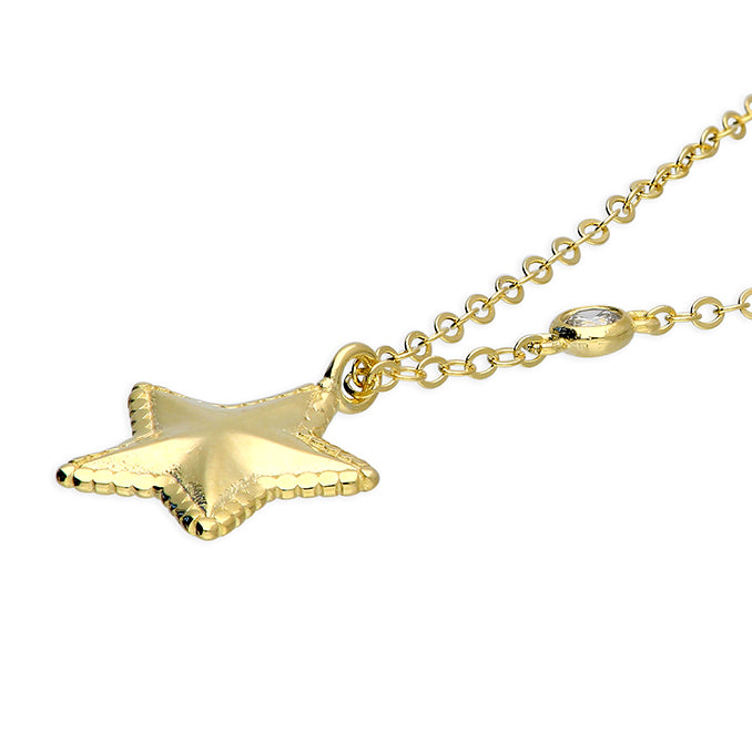 Puffed Star Pendant Necklace - Gold