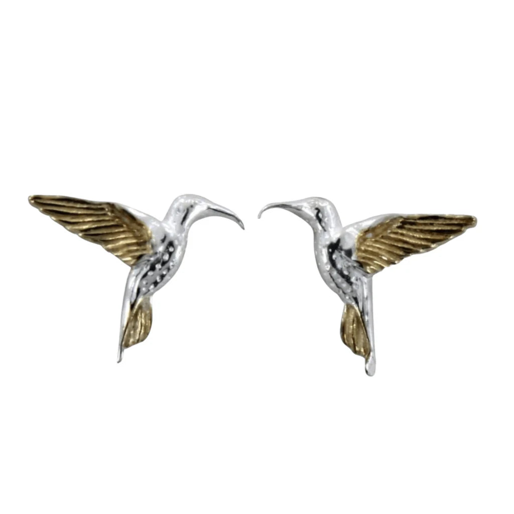 Reeves & Reeves - Silver & Gold Hummingbird Earrings