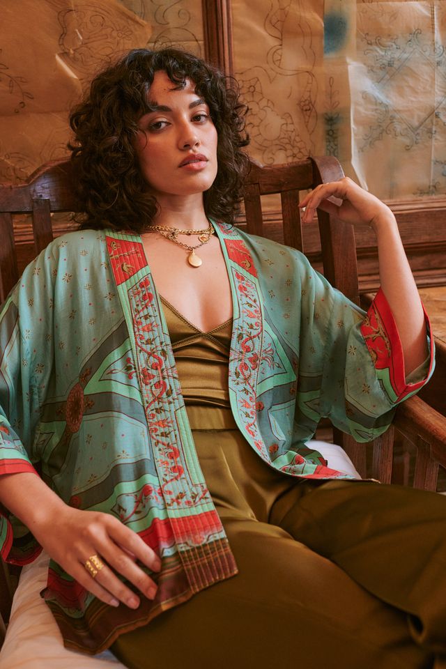 One Hundred Stars Kimono - Fleur De Lys Aqua