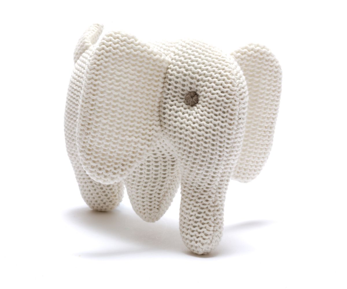 White Elephant Baby Rattle