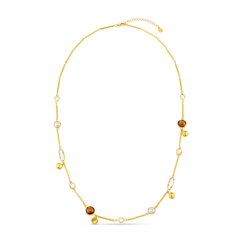 Orelia - Mixed Bead & Coin Long Link Necklace