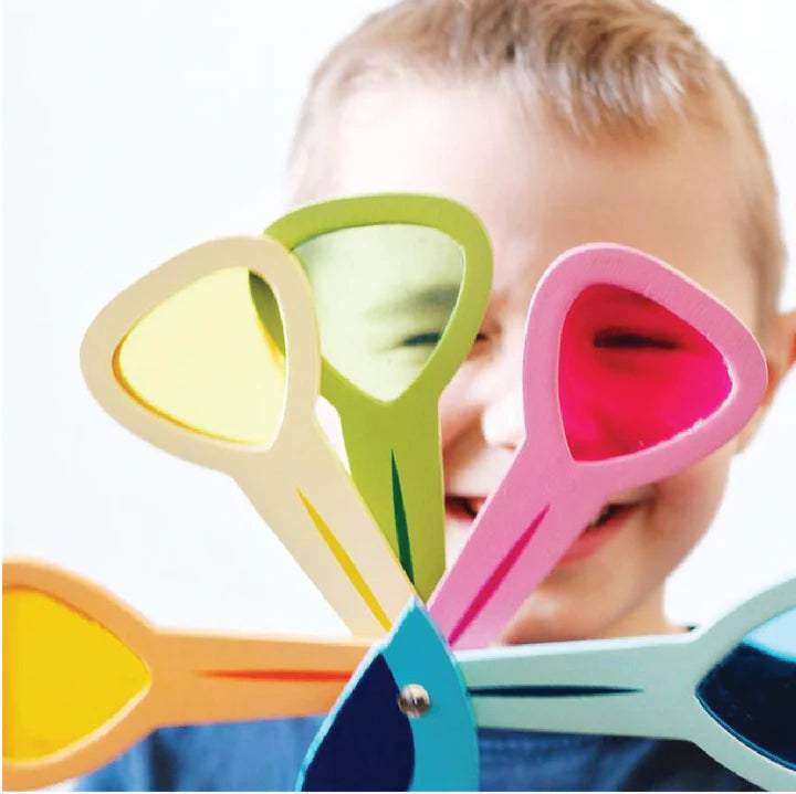 Peacock Colours Viewer - wooden toy