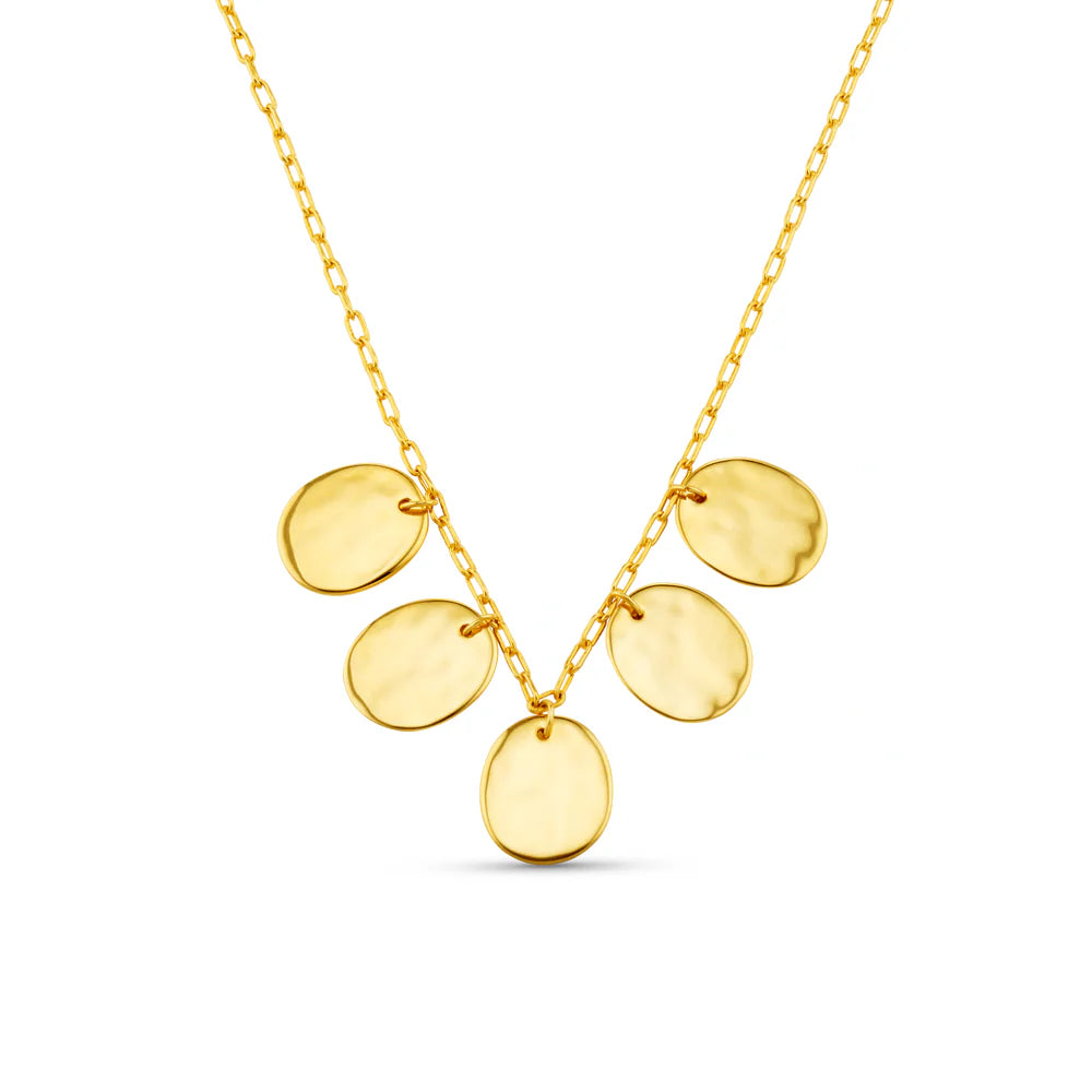 Orelia - Polished Molten Coin Layered Necklace