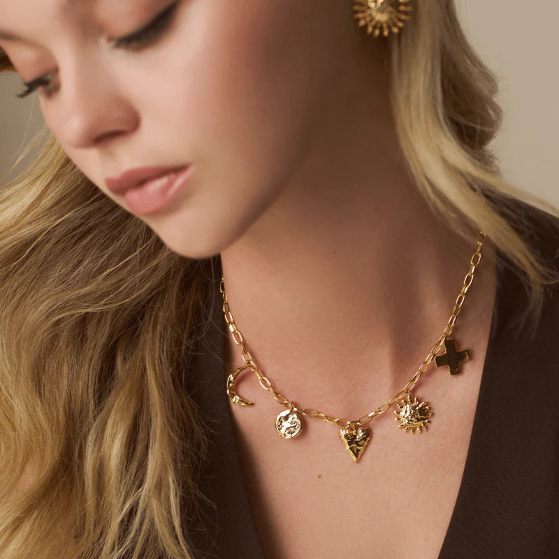 Orelia - Statement Molten Charm Necklace