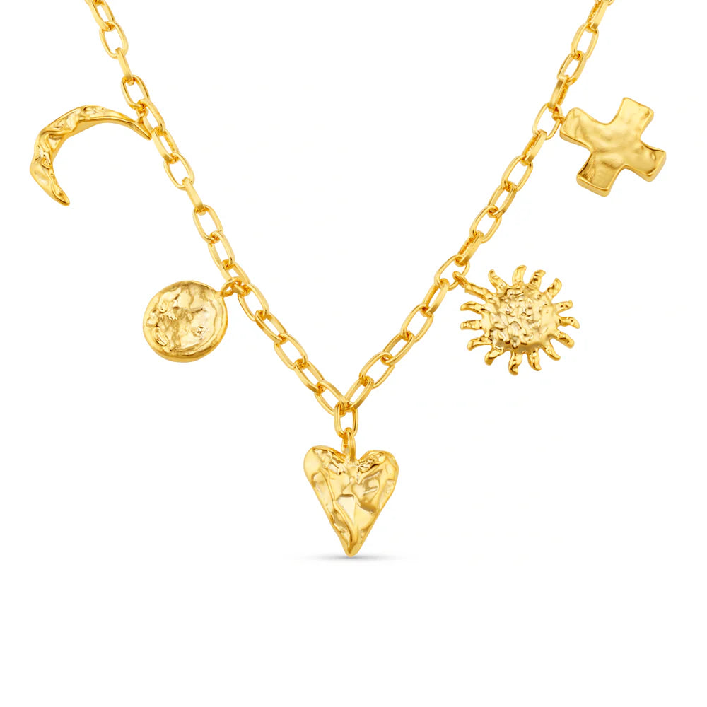 Orelia - Statement Molten Charm Necklace