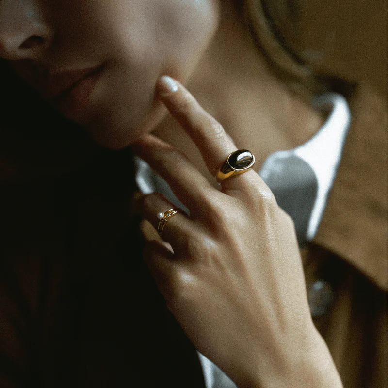 Orelia - Semi Precious Tigers Eye Statement Ring M/L