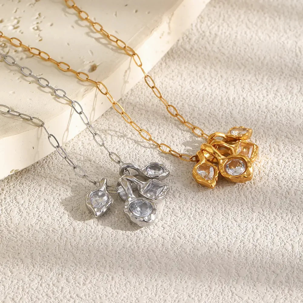 Multi CZ Charm Necklace
