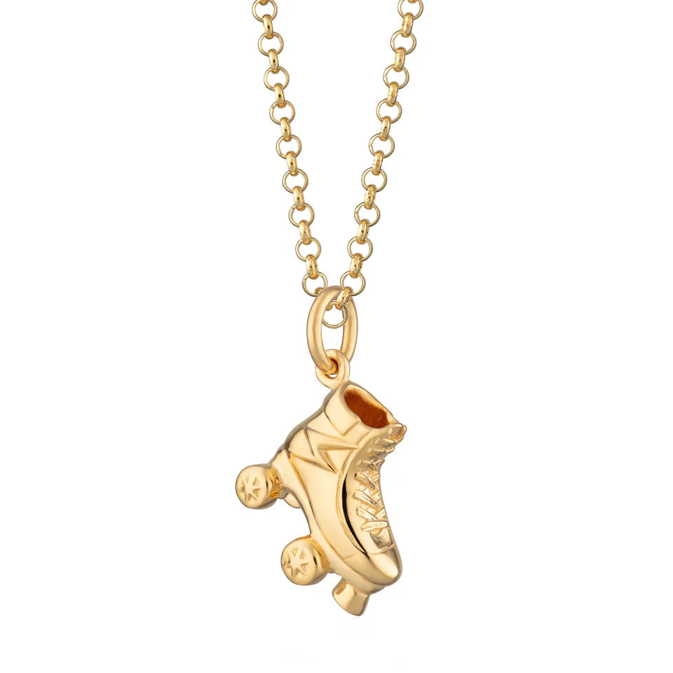 Scream Pretty - Roller Skate Necklace - Gold Plated