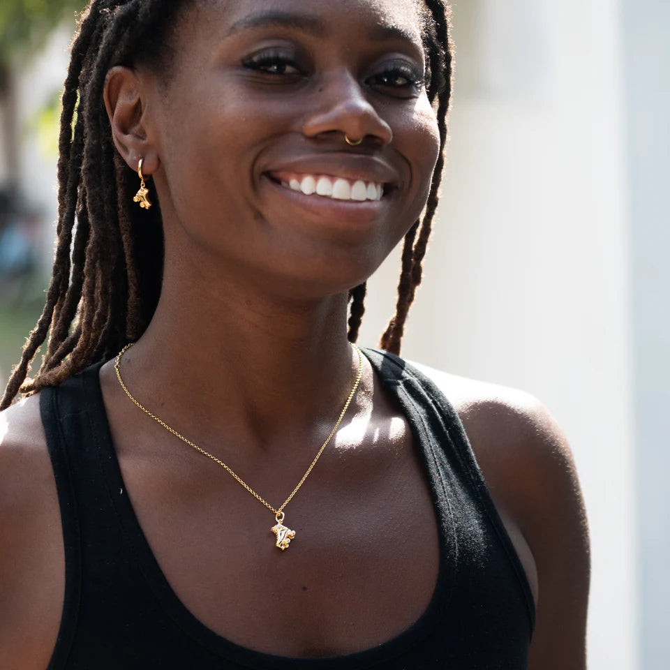 Scream Pretty - Roller Skate Necklace - Gold Plated