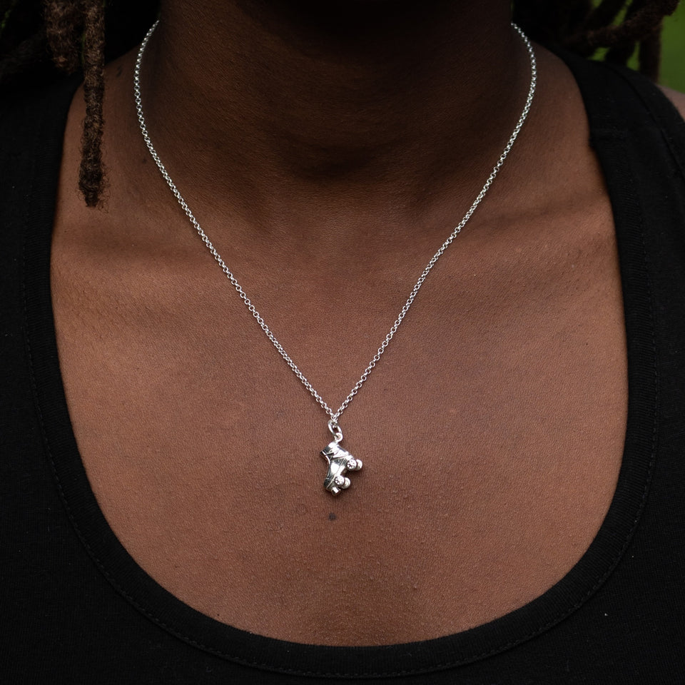 Scream Pretty - Roller Skate Necklace - Sterling Silver