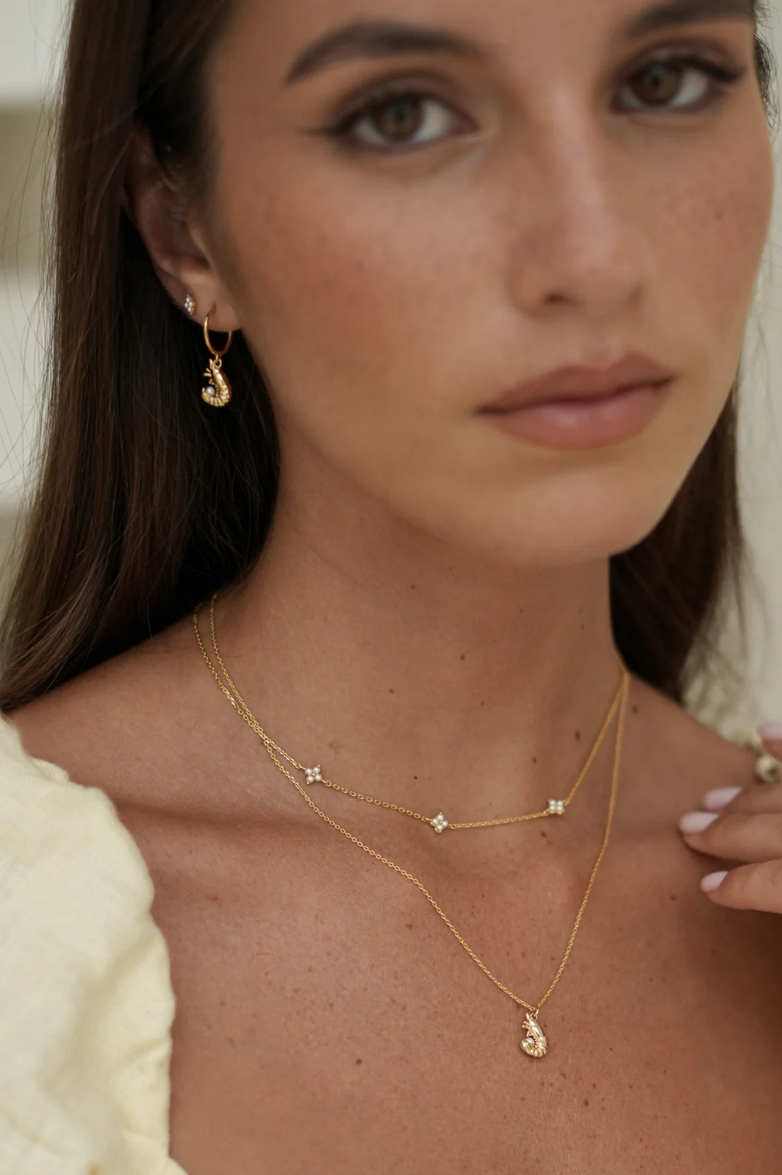 Estella Bartlett - Shrimp Charm Hoops