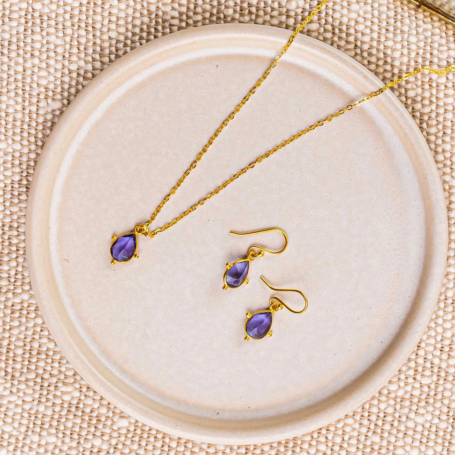 Ashiana London - Snowdrop Lolite Earrings