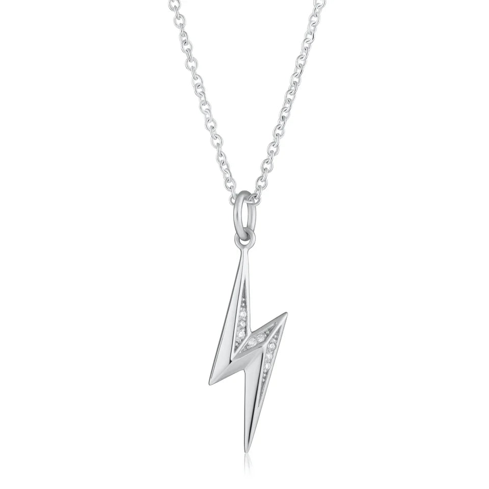 Scream Pretty - Sparkling Lightning Bolt Necklace - Sterling Silver