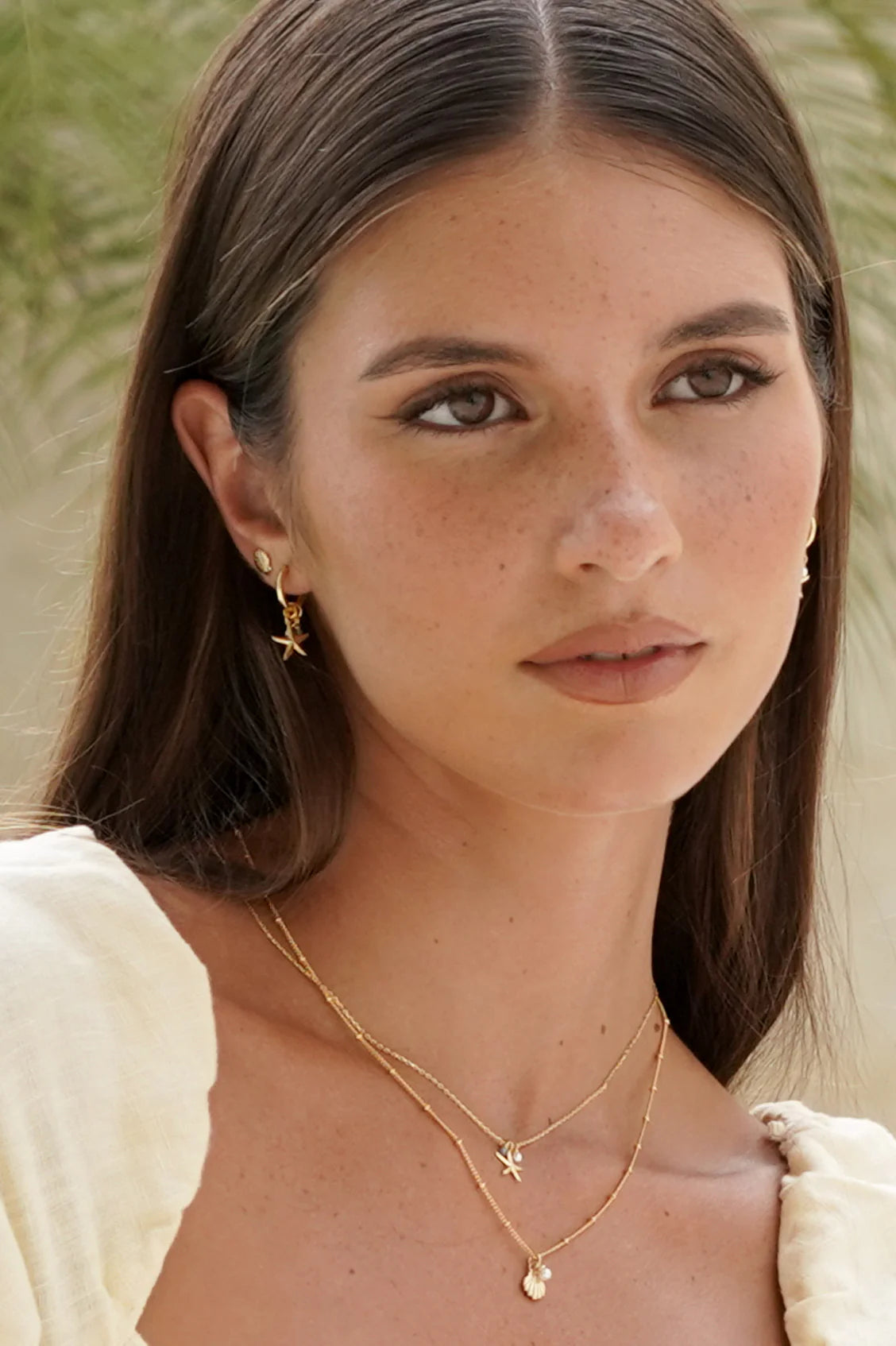 Estella Bartlett - Starfish Charm Hoops with Pearl