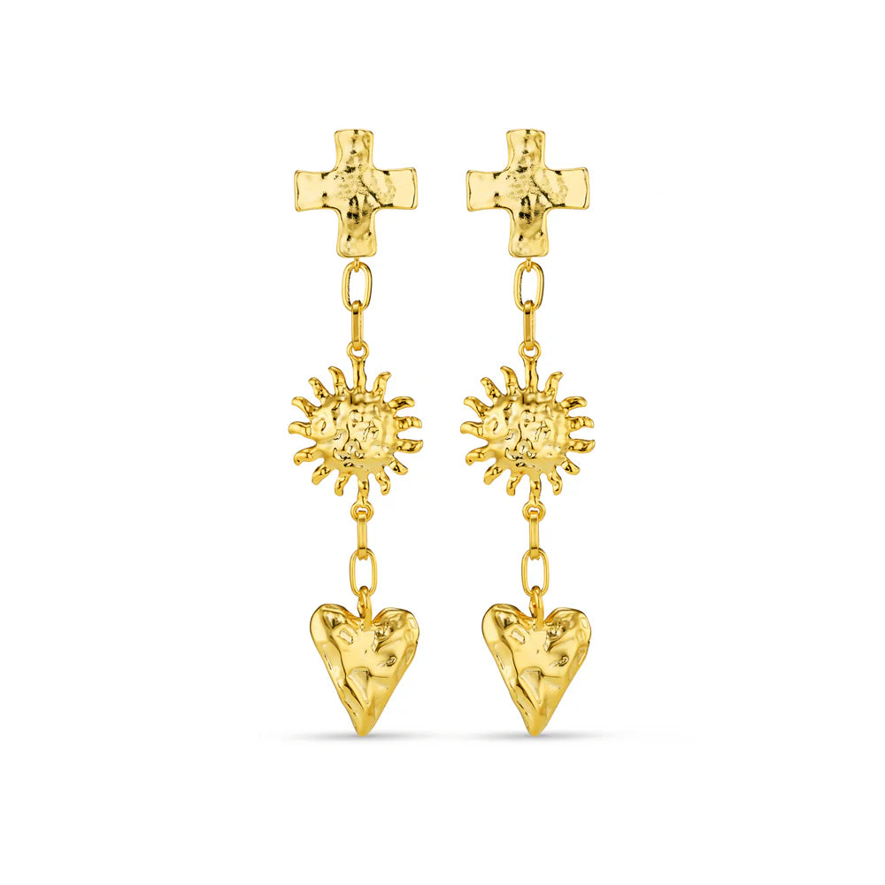 Orelia - Molten Statement Charm Drop Earrings