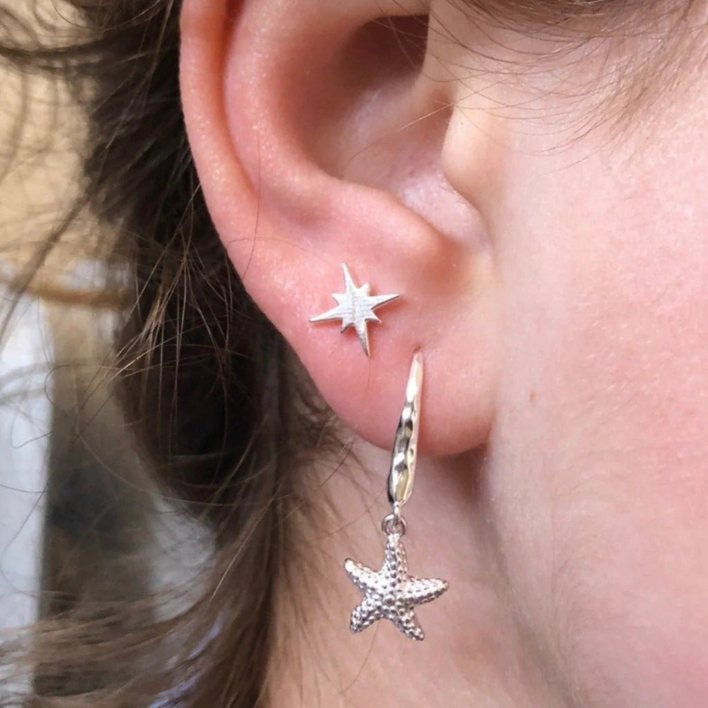 Reeves & Reeves - Sterling Silver Starfish Hook Earrings