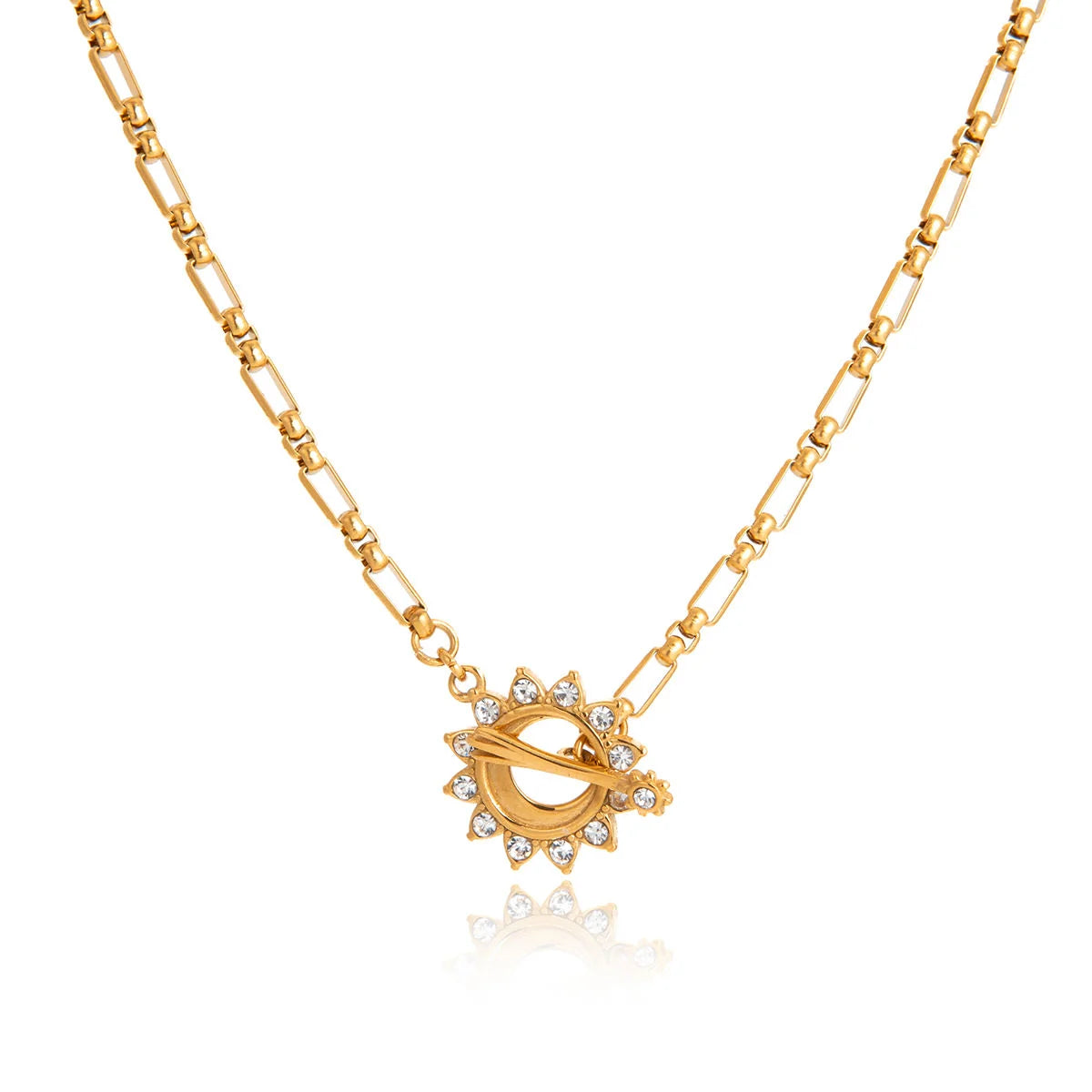 Sparkle Sun T Bar Necklace