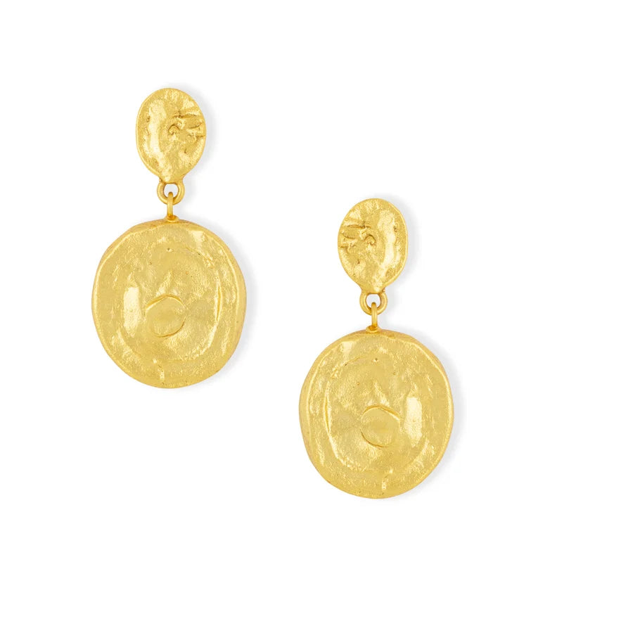 Sunset Gold Coin Earrings