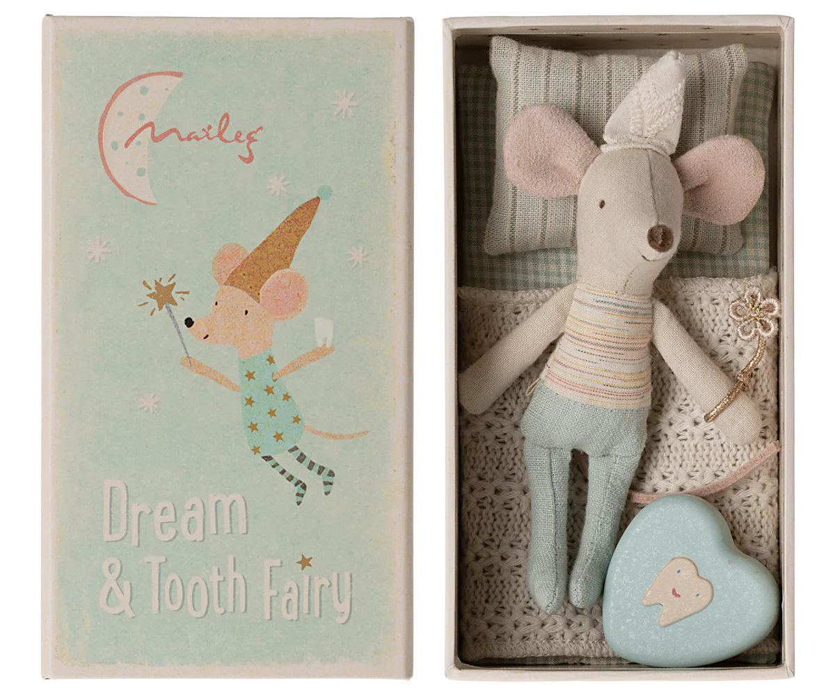 Maileg - Tooth Fairy Little Brother Mouse in Match Box