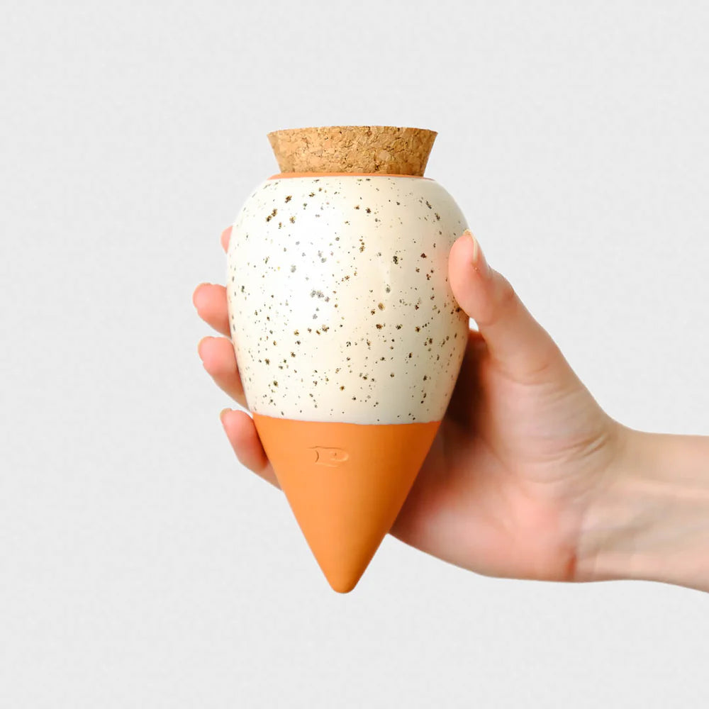 Pepin - Plant Watering Olla - Speckled White