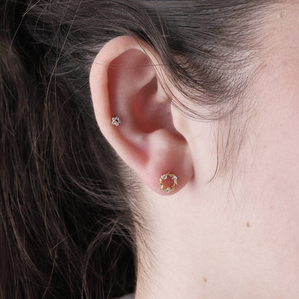 Attic - Crystal Wreath Earrings - Gold