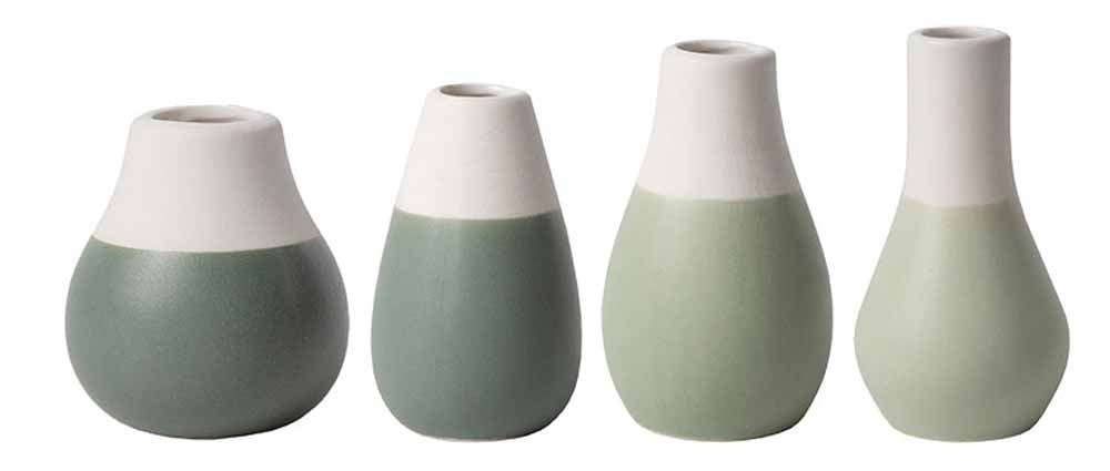 Mini Green Pastel Vases - Set of 4
