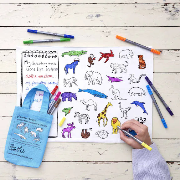 World Map Animal Sealife Placemat