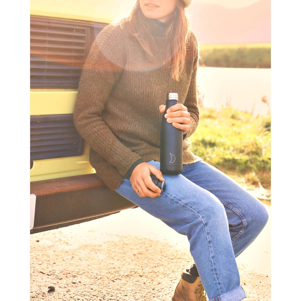 Chilly's Water Bottle - All Black Monochrome Edition 500ml