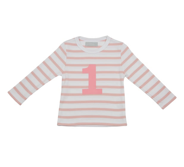 Dusky Pink and White Breton Striped Age Top - Age 1